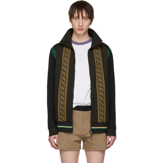 Photo: Fendi Brown Knit Forever Fendi Track Jacket