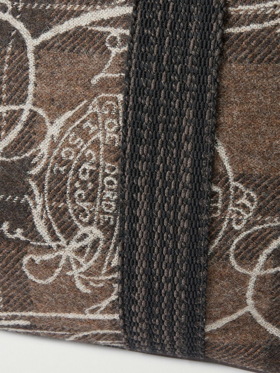 Berluti - Leather-Trimmed Scritto Checked Jacquard Tote Bag