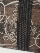 Berluti - Leather-Trimmed Scritto Checked Jacquard Tote Bag