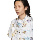 Naked and Famous Denim White Flower Painting Easy Shirt