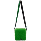 Off-White Green Binder Clip Bag