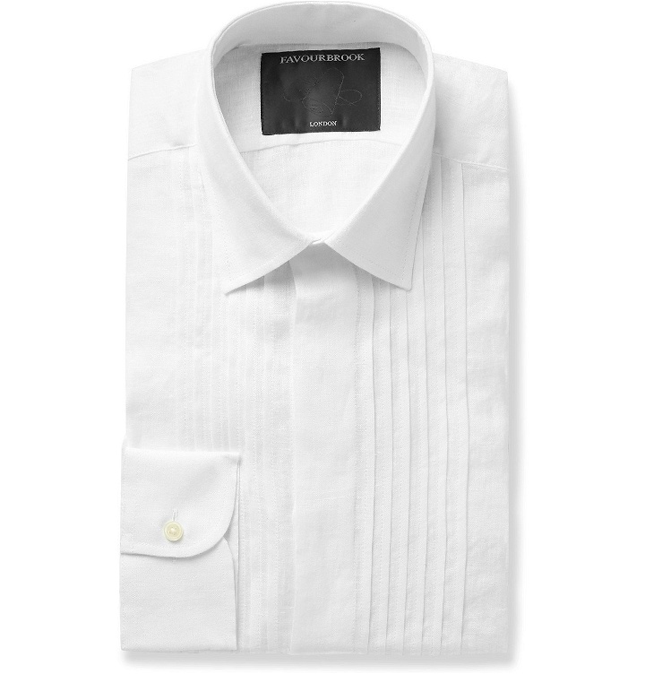 Photo: Favourbrook - Bib-Front Linen Shirt - White