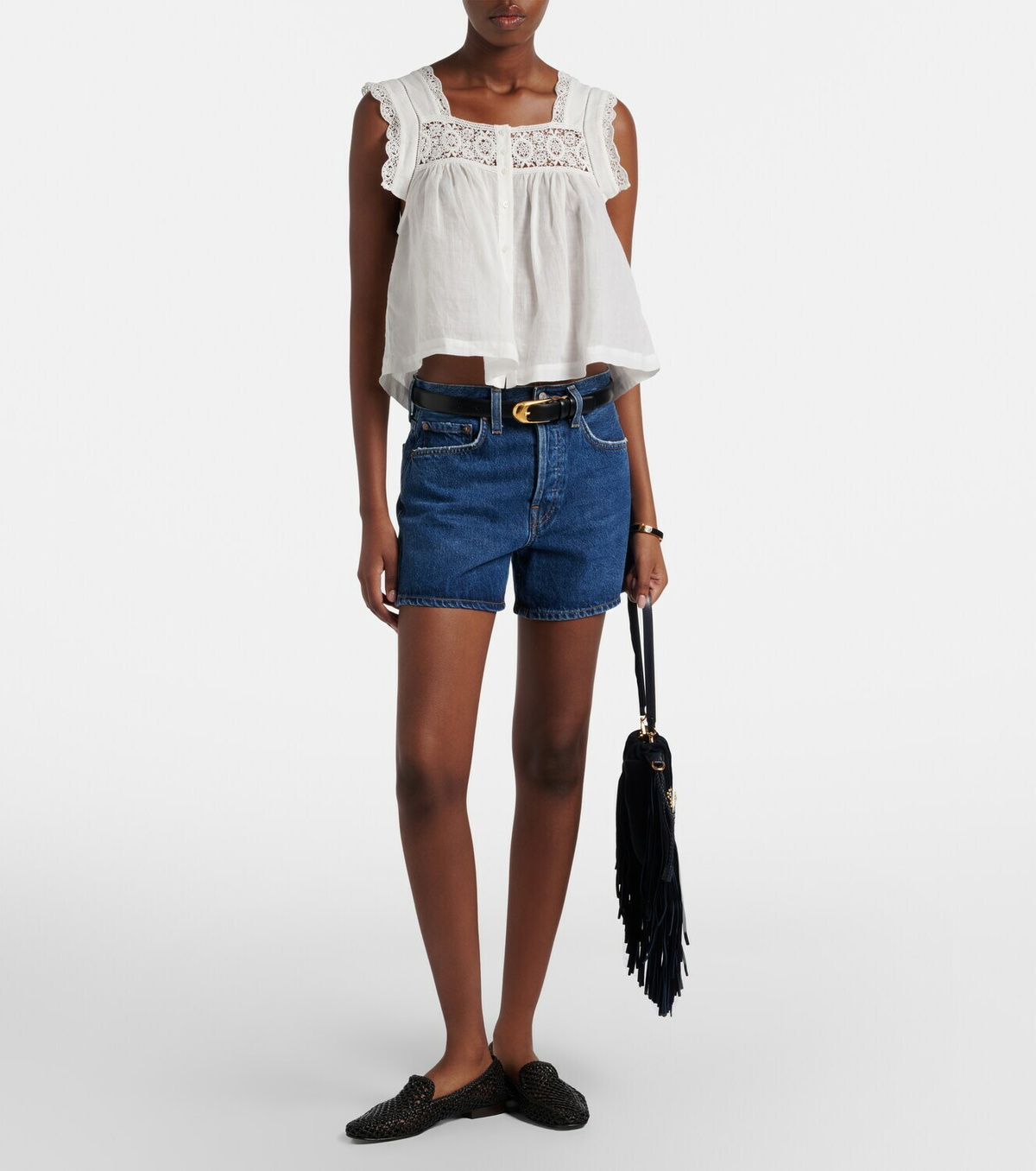 Citizens of Humanity Mia lace-trimmed top