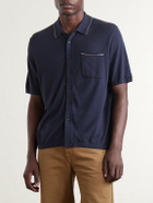 Rag & Bone - Conrad Cotton and Silk-Blend Polo Shirt - Blue
