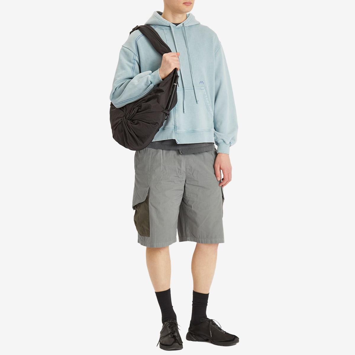 A-COLD-WALL* Men's Oblique Hoodie in Grey-Green Tourmaline