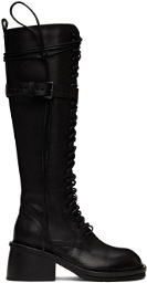 Ann Demeulemeester Black Lace-Up High Boots