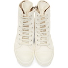 Rick Owens Drkshdw Off-White Canvas High-Top Sneakers