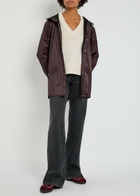 Rains W3 Hooded Rubberised Jacket Burgundy