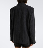Ganni Pinstripe flannel blazer