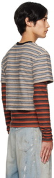 Andersson Bell Beige & Orange Stripe LS T-shirt
