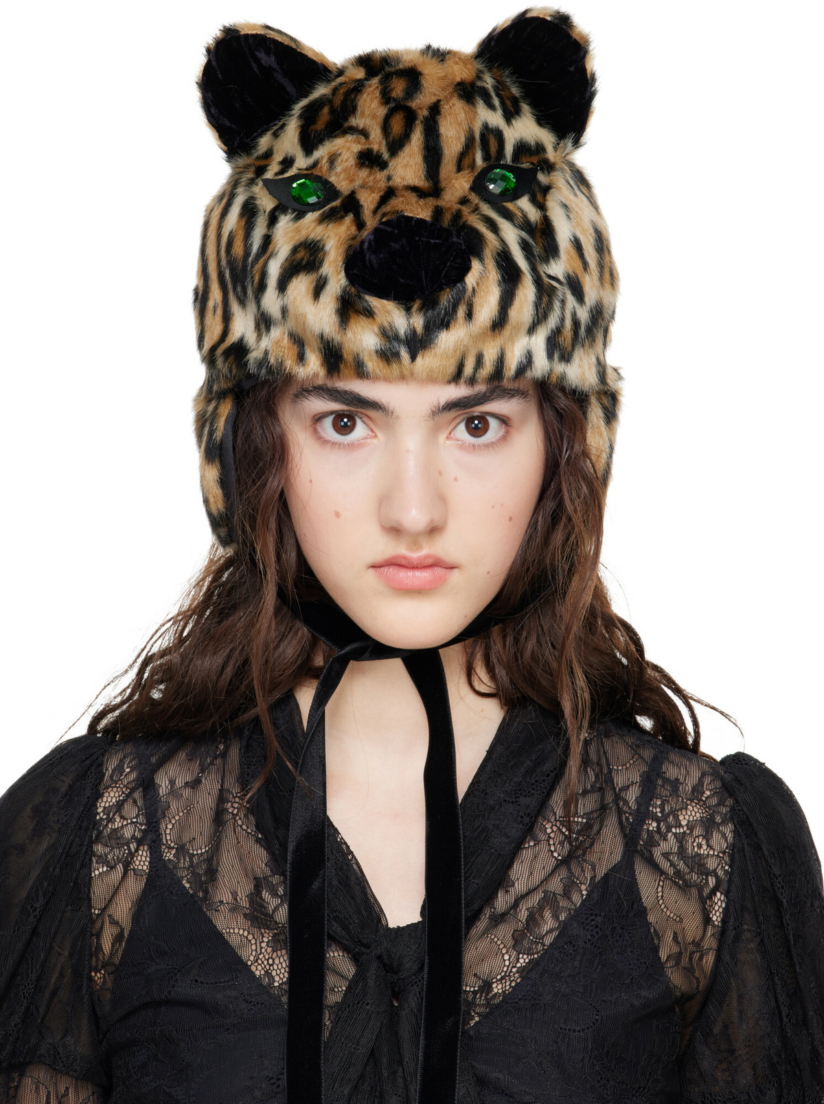 Anna Sui Brown Leopard Hat