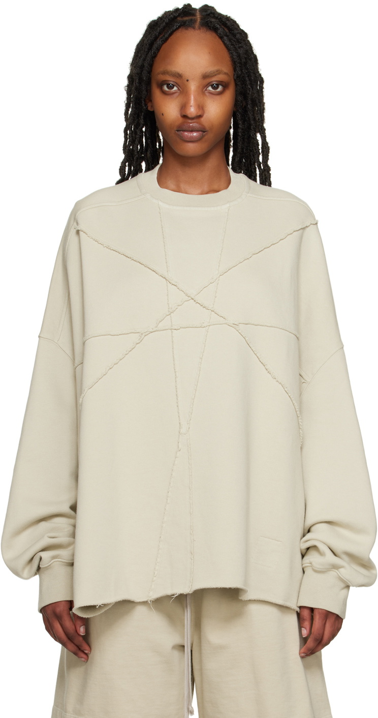 Rick Owens DRKSHDW Beige Crater Sweatshirt Rick Owens Drkshdw