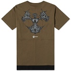 Acronym Men's 100% Organic Cotton Short Sleeve T-shirt in Raf Green/Black