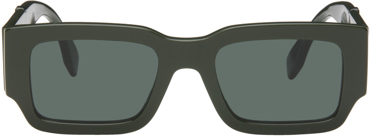 Photo: Fendi Green 'Fendi' Diagonal Sunglasses