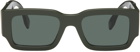 Fendi Green 'Fendi' Diagonal Sunglasses