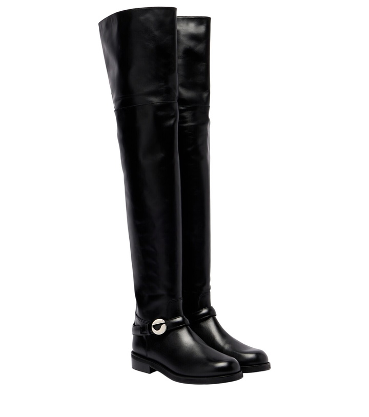 Photo: Coperni Logo leather over-the-knee boots