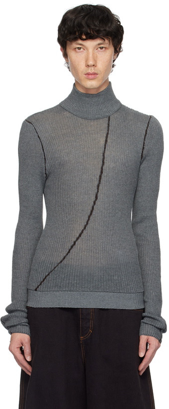 Photo: Isa Boulder SSENSE Exclusive Gray Bow Sweater