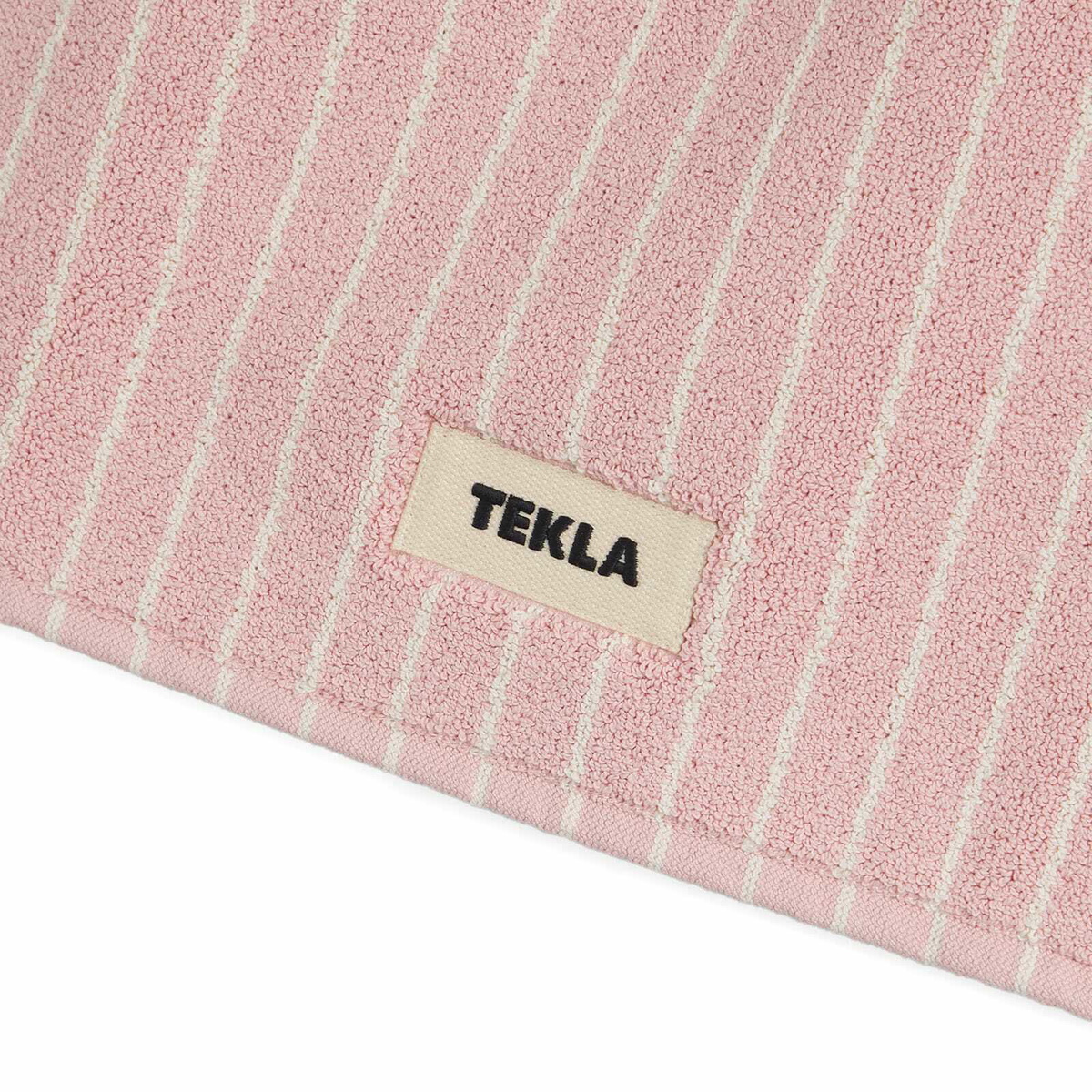 Tekla Fabrics Tekla Organic Terry Bath Mat in Shaded Pink Stripes 