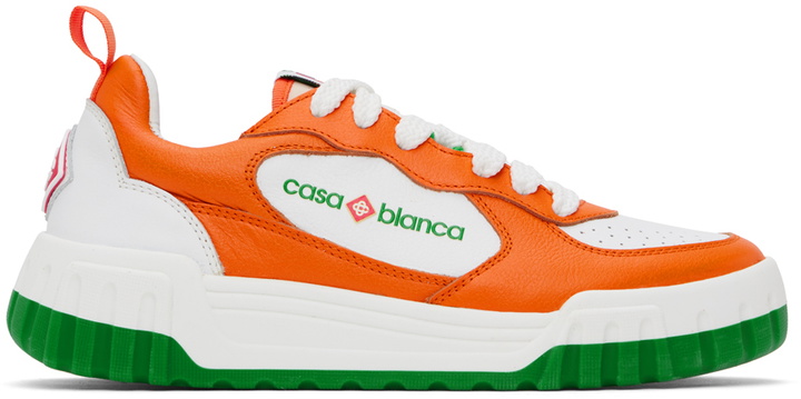 Photo: Casablanca White & Orange Court Sneakers