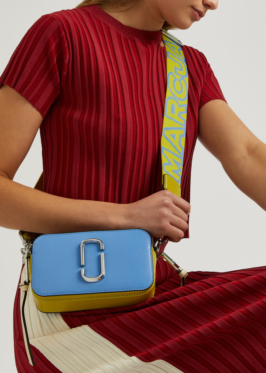 Marc Jacobs The Snapshot Panelled Leather Cross-body bag Blue