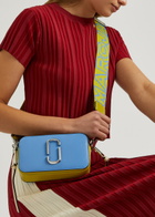 Marc Jacobs The Snapshot Panelled Leather Cross-body bag Blue