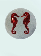 Les-Ottomans Set Of Two Seahorse Beaded Placemats