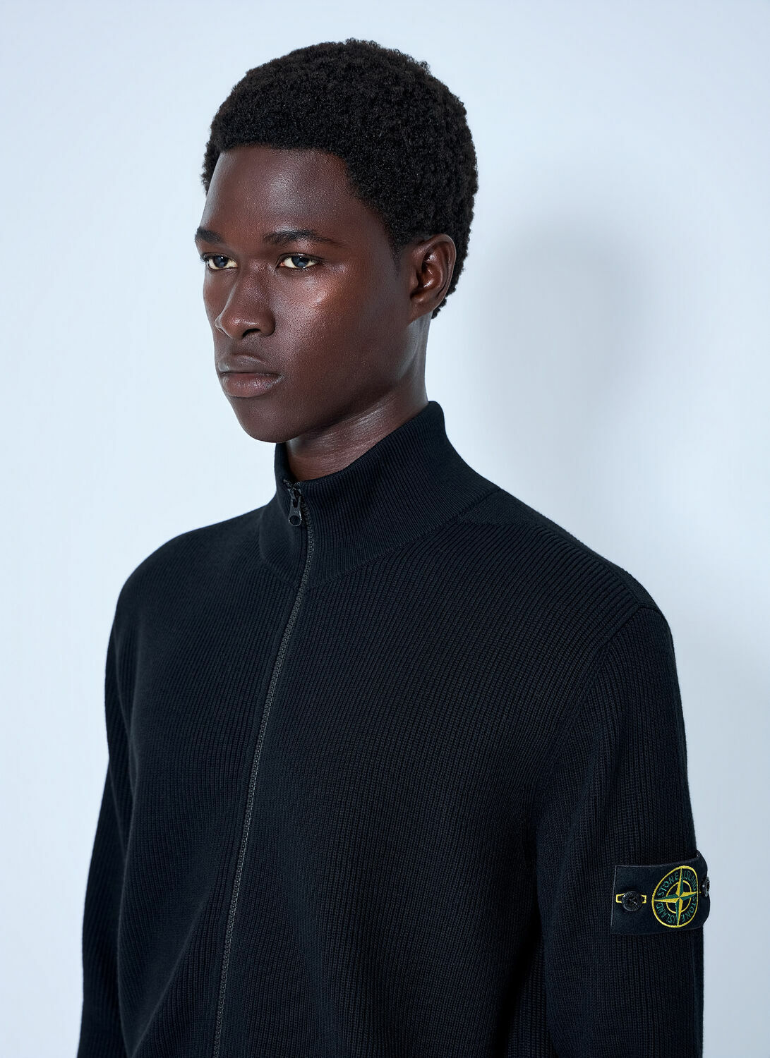 Stone Island Ribbed Zip-Up Jacket