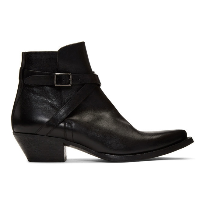 Photo: Saint Laurent Black Buckle Lukas Boots