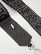 Loewe - Leather-Trimmed Logo-Jacquard Canvas Strap