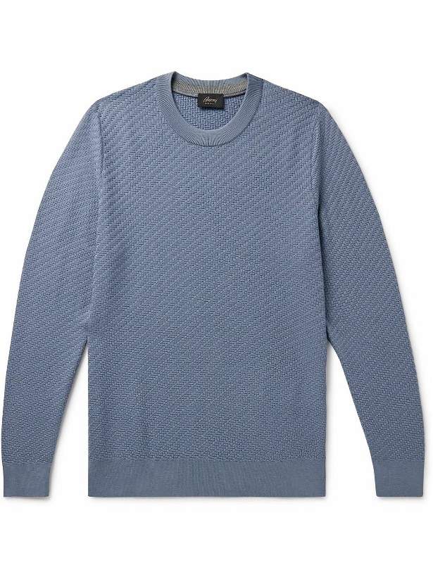 Photo: Brioni - Wool and Cashmere-Blend Sweater - Blue