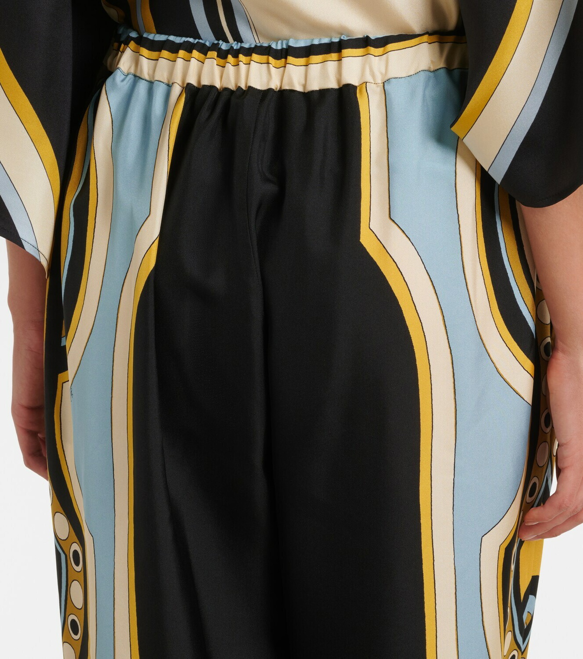 La DoubleJ Club printed silk twill wide-leg pants