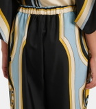 La DoubleJ Club printed silk twill wide-leg pants