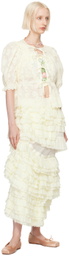 Yuhan Wang Off-White Rose Embroidered Corset Top
