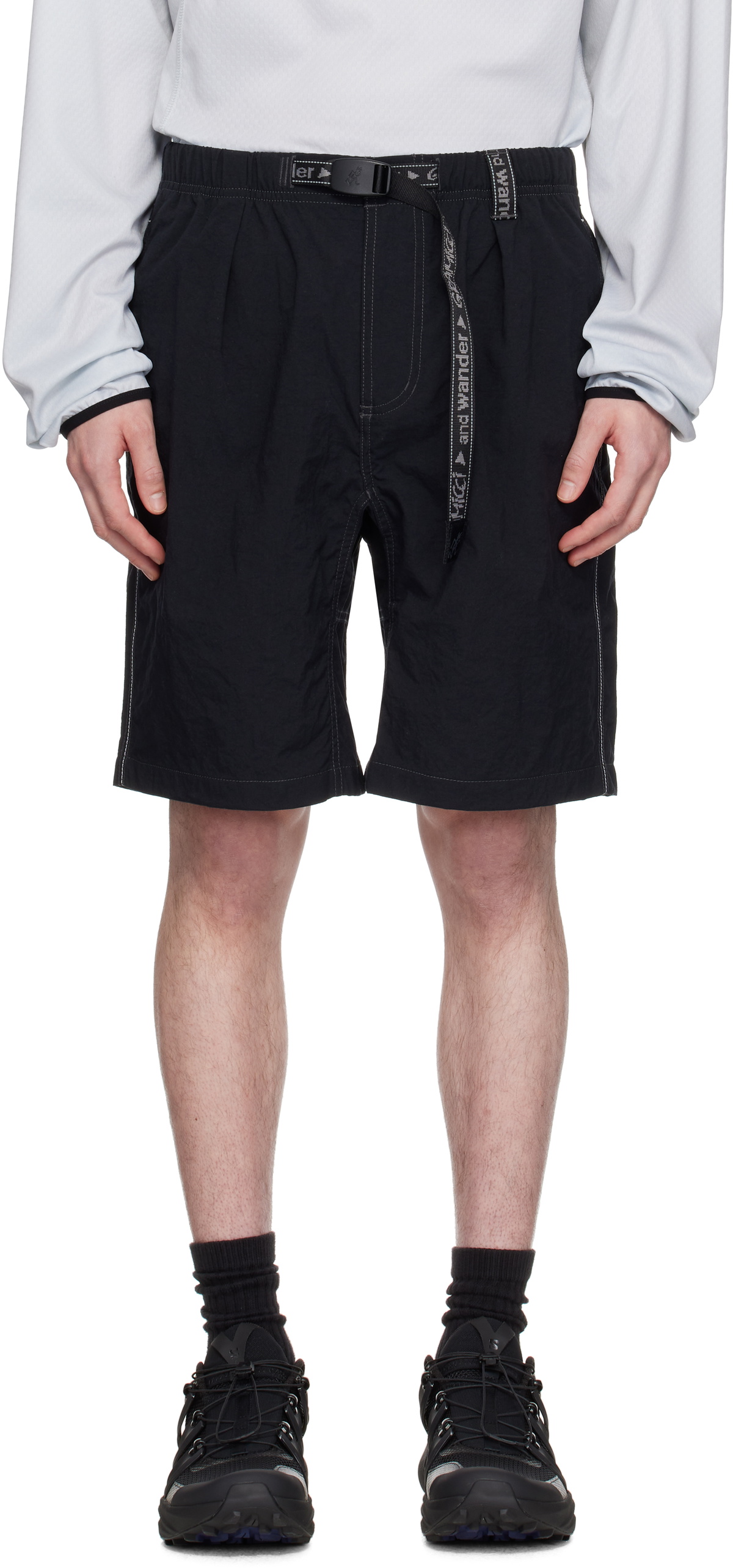 and wander Black Gramicci Edition Nylon G Shorts