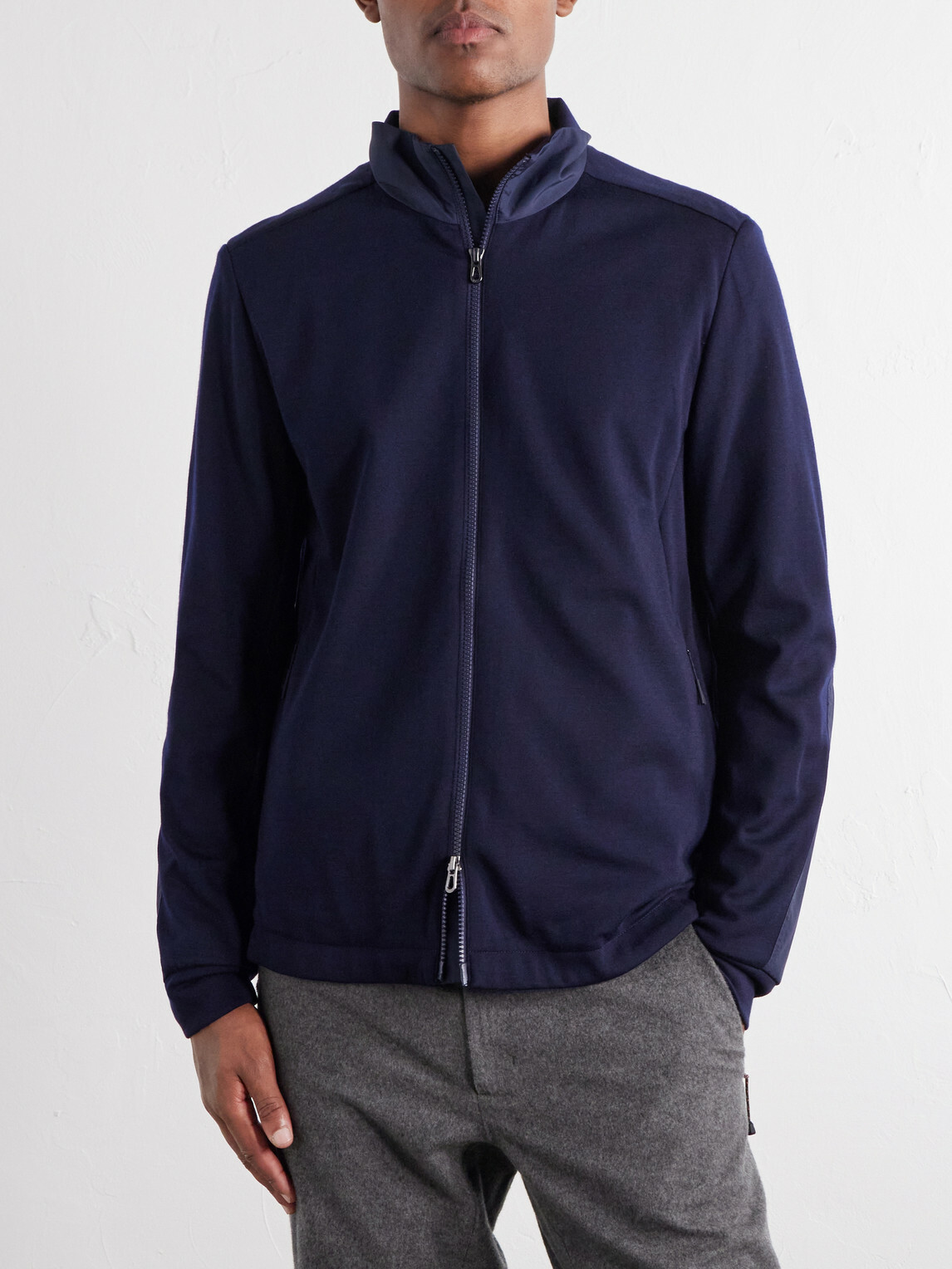 SEASE - Explorer Wool-Blend Zip-Up Ski Mid-Layer - Blue