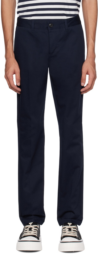 Photo: AMI Paris Navy Straight-Leg Trousers