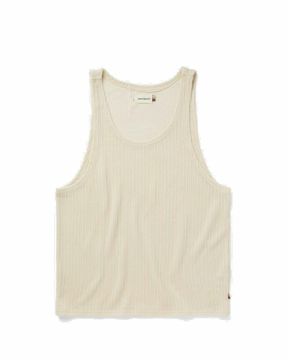 Photo: Honor The Gift Knit Tank Top Beige - Mens - Tank Tops