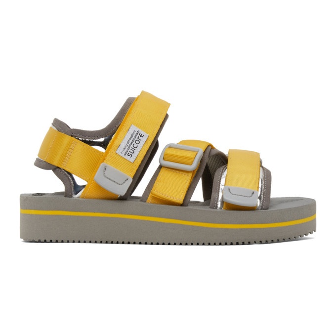 Photo: Suicoke Yellow and Grey Kisee-VEU3 Sandals