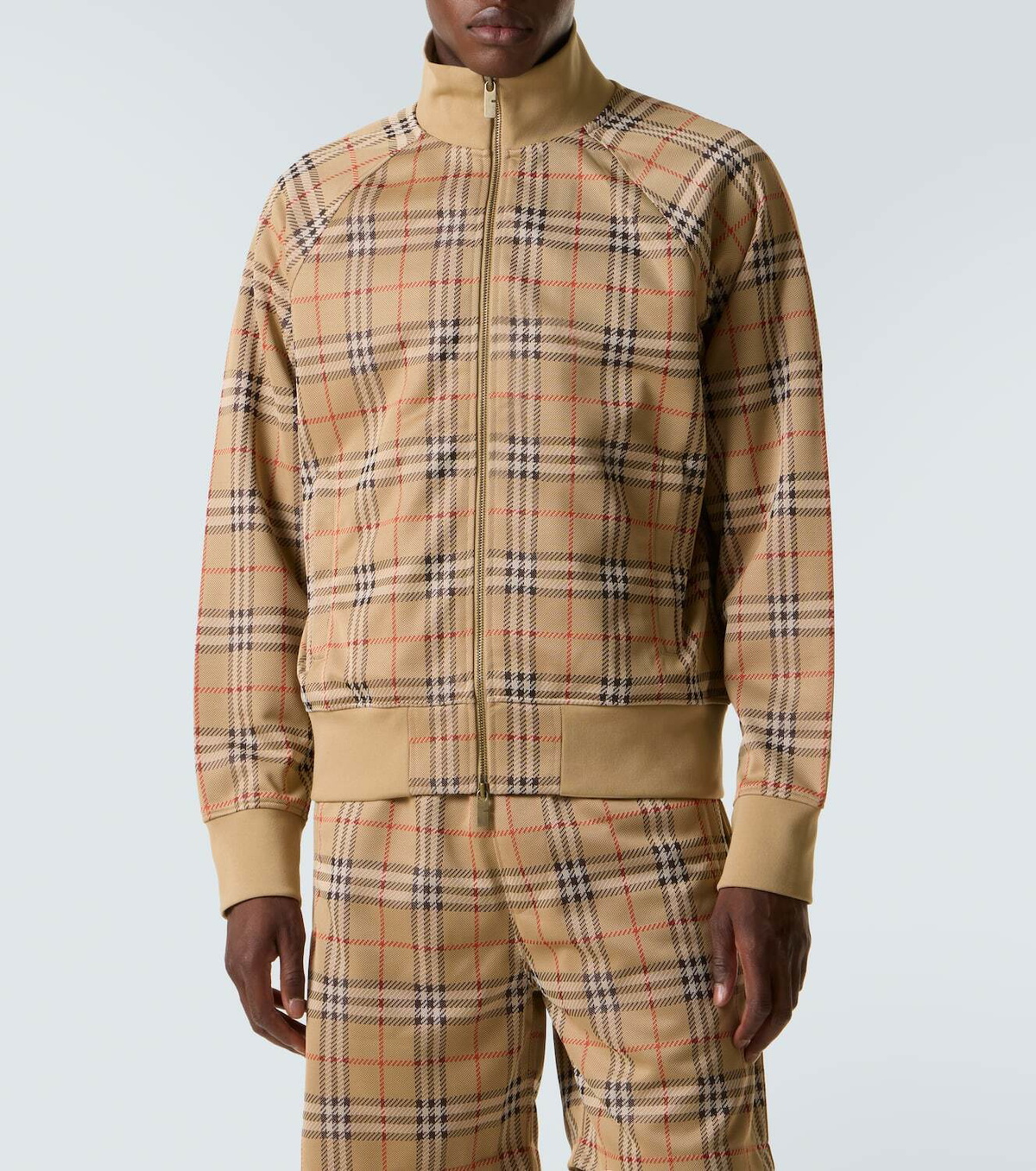 Burberry Burberry Check jersey bomber jacket