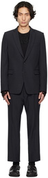 Dries Van Noten Navy Notched Lapel Suit