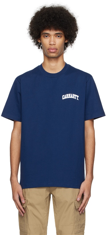 Photo: Carhartt Work In Progress Blue University Script T-Shirt