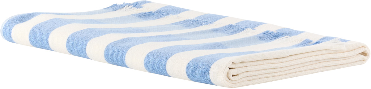 Tekla Blue & White Striped Beach Towel