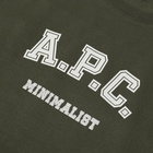 A.P.C. Men's Phil Varsity Logo Sweat in Military Khaki