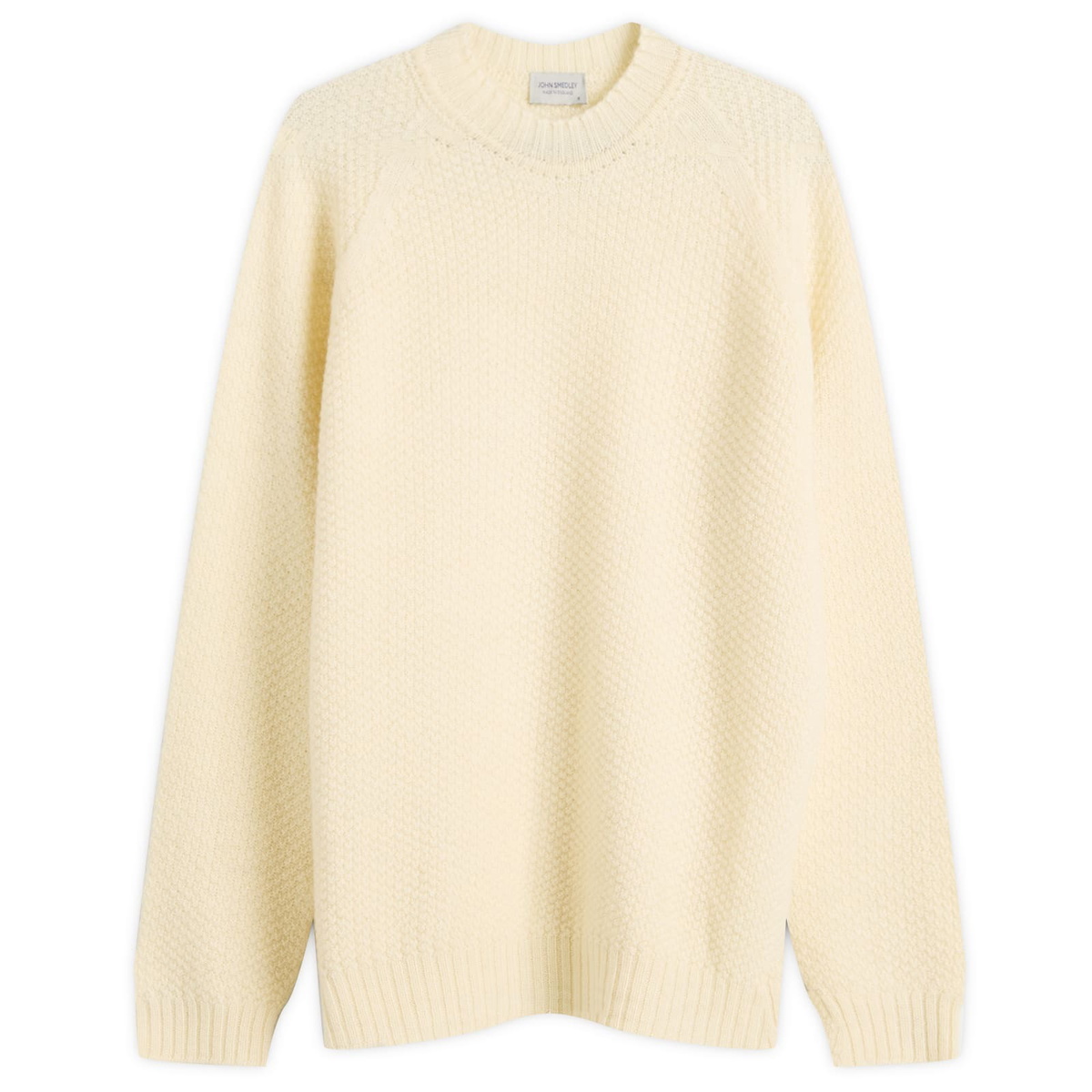 John Smedley Men's Couper Moss Stitch British Wool Jumper in Fleece