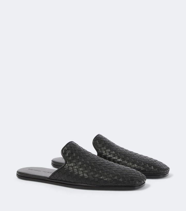 Photo: Bottega Veneta Palazzo Intrecciato leather mules