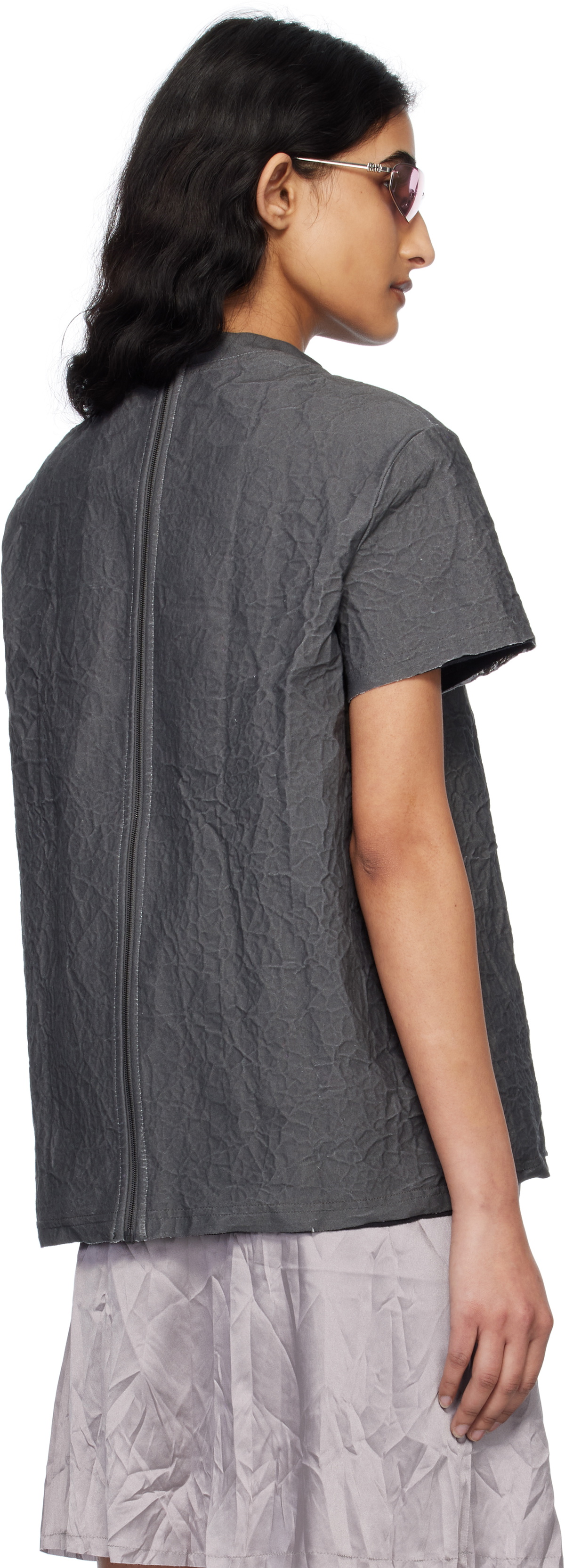 Liza Keane Gray Metal T-shirt