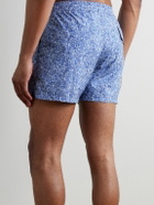 Canali - Straight-Leg Mid-Length Printed Swim Shorts - Blue