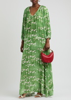 Bernadette Georgio Floral-print Velvet Maxi Dress Multi Print