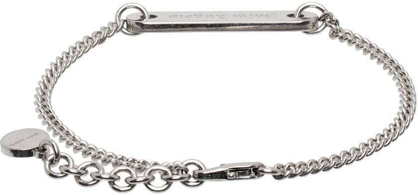Palm Angels Silver Logo Plate Bracelet