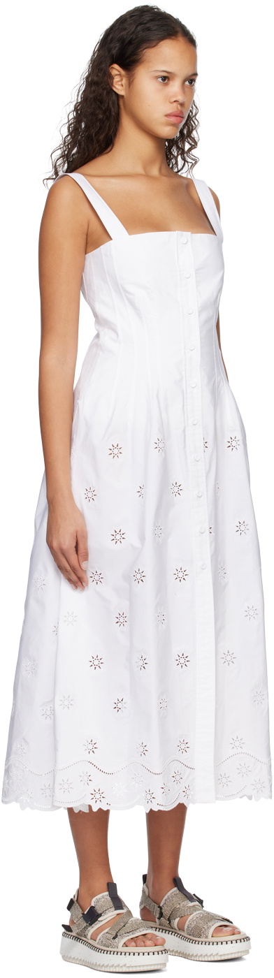 knee length dresses for ladies Women Blue Midi Linen Pinafore Dress 3844 – Xiaolizi main image 1